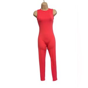 Sleeveless Red Jumpsuit